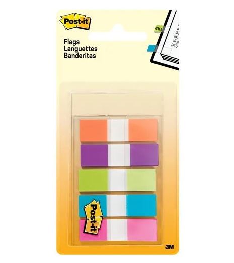 דגלוני סימון צרים 5 צבעים זוהרים 3M Post-it 683-5CB2