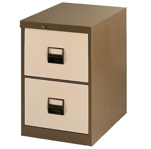 תיקית 2 מגירות מפח בצבע חום