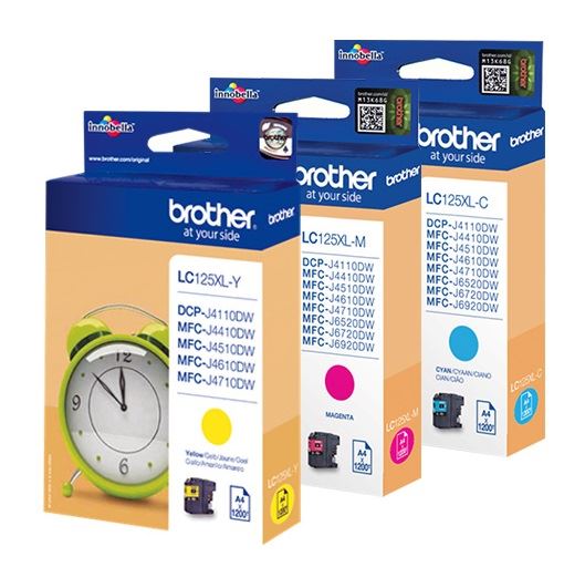 ראשי דיו מקוריים צבעוניים Brother LC-125XL