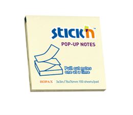 פתקיות ממו צהובות 76x76 זיג זג לדיספנסר Hopax Stick'n בצלאל ציוד משרדי