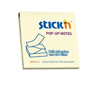 פתקיות ממו צהובות 76x76 זיג זג לדיספנסר Hopax Stick'n