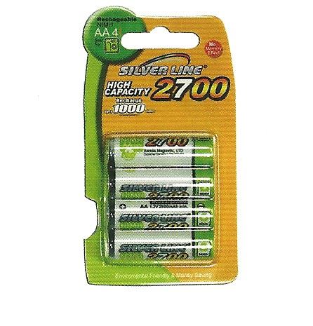 סוללות AA נטענות Silver Line 2700mAh