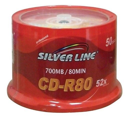 50 דיסקים לצריבה בקייק Silver Line CD-R80