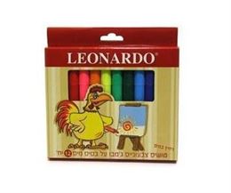 12 טושים ג'מבו צבעוניים Leonardo בצלאל ציוד משרדי