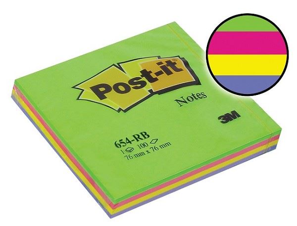 פתקיות ממו בצבעי אביב 3M Post-it 654-RB