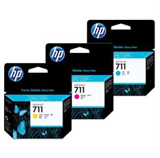 ראשי דיו מקוריים צבעוניים HP 711 בצלאל ציוד משרדי
