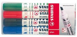 סט 4 טושים ללוח מחיק Stabilo Plan Board Marker בצלאל ציוד משרדי