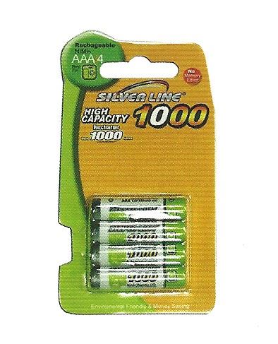 סוללות AAA נטענות Silver Line 1000mAh