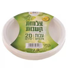 50 צלחות קטנות מתכלות מקנה סוכר, שמאי בצלאל ציוד משרדי