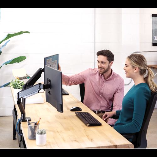 זרוע שולחנית לתליית 2 מסכים Fellowes Platinum